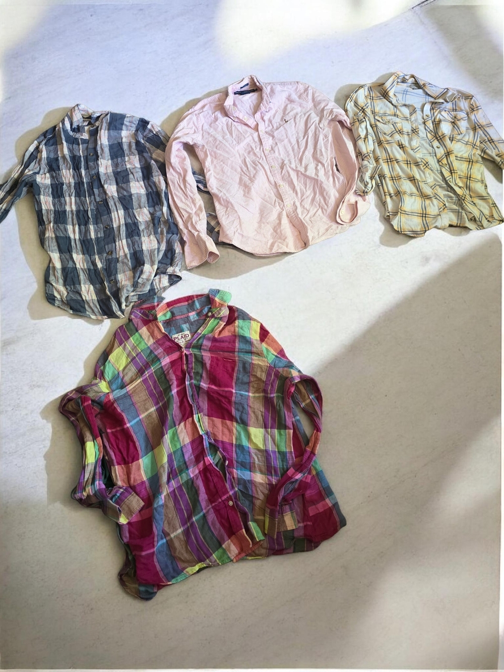 Polo by Ralph Lauren Pink Plaid & Multicolor Button-Down Tops (Lot of 4)